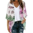 thumbnail image 2 of Aboser Womens Boho Kimonos for Summer Lightweight Flowy Chiffon Kimono Cardigans for Women Beach Cover Up Trendy Floral Print Casual Blouse Loose Tops, 2 of 5