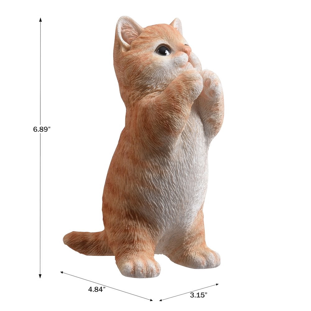 7" H Orange Tabby Cat Praying