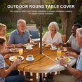 thumbnail image 3 of Round Outdoor Tablecloth with Umbrella Hole and Zipper, Orange Ocean Waves Tablecloth with Elastic Waterproof, Coastal Country Abstract Ombre Stripes Patio Table Covers for 31" - 35" Pool Tables, 3 of 9
