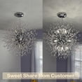 thumbnail image 2 of DINGLILIGHTING Dandelion Crystal Chandelier 12-Light Modern Chandeliers Ceiling Sputnik Pendant, 2 of 8