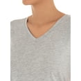 thumbnail image 2 of Time and Tru Women's Pima Cotton Blend V Neck Tee, 2-Pack, Sizes XS-XXXL, 2 of 6