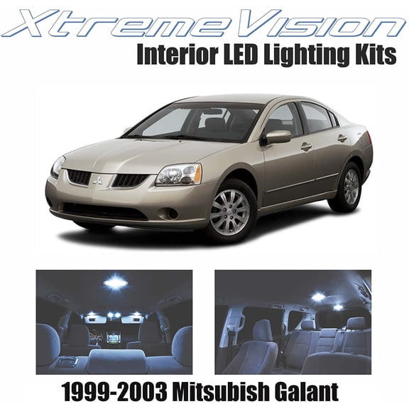 XtremeVision Interior LED for Mitsubishi Galant 1999-2003 4 Pieces Cool White Interior LED Kit   Installation Tool