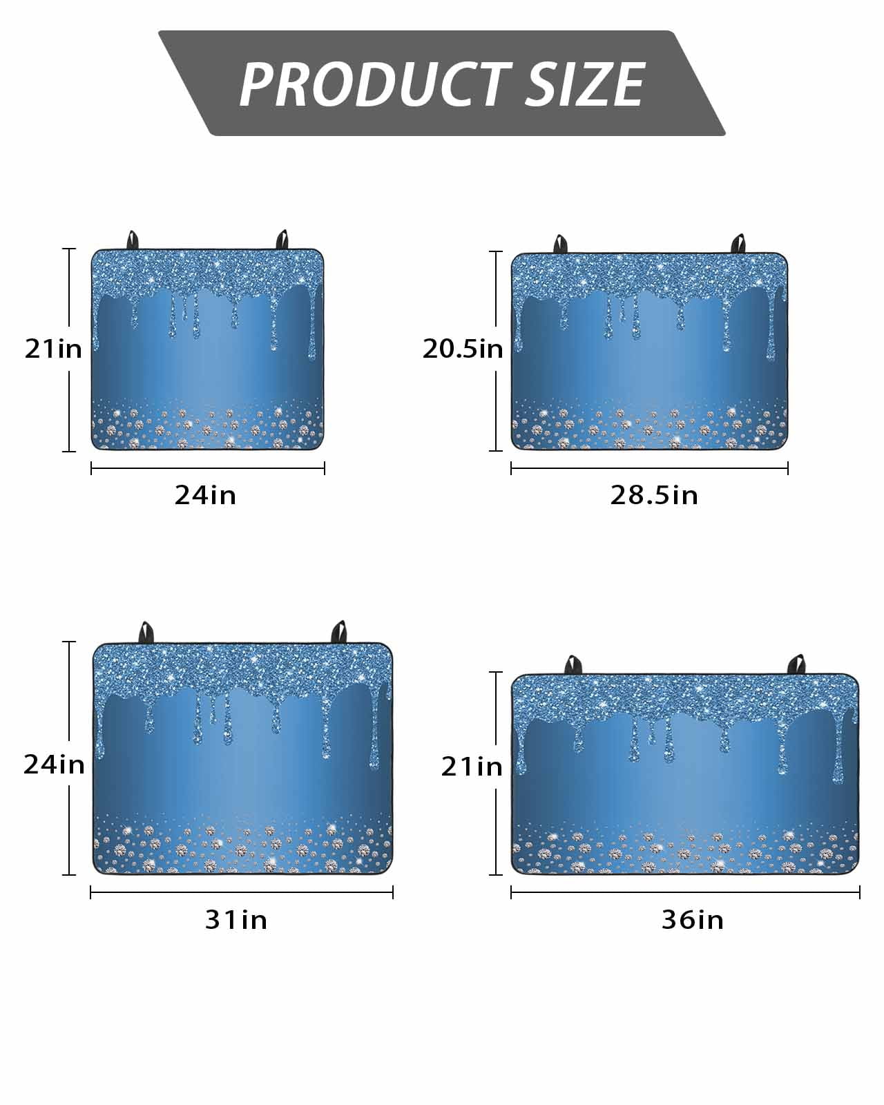 Stove Top Covers for Electric Stove, Modern Blue Glass Stovetop Cover Protector, Abstract Diamond Luxury Gradient Induction Cooktop Protector Oven Mat for Kitchen Countertop 24"x21"