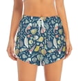 thumbnail image 2 of Pofeuu Underwater Creature Print Women's Athletic Shorts Running Workout Shorts Tummy Control Quick Dry Gym Shorts with Pockets Double layer sports shorts-X-Large, 2 of 7