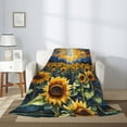 thumbnail image 2 of Sikiie Starry Sky Moon Sunflower Cozy Flannel Fleece Throw Blanket: Lightweight & Thick for All Seasons - Perfect for Women, Men, & Kids"60"x50", 2 of 6