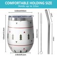thumbnail image 5 of Christmas 12oz Stainless Steel Insulated Wine Tumbler with Lid and Straw – Double Wall Vacuum Mug for Hot & Cold Drinks, 304 Steel Interior, Sweat-Free Design, 5 of 5