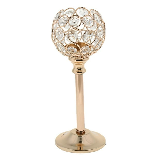 Candelabro de cristal de mosaico, soporte para velas de té, candelabro para el hogar y dorado M