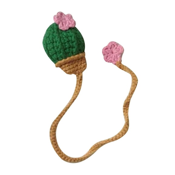 Sylvtty Crochet Cactus Bookmark Hand-crocheted Knitting Bookmark Office Decoration Vibrant Color Party Favors