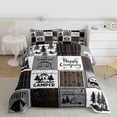 thumbnail image 2 of jejeloiu Camper Car Rv Full Size Comforter Sets,Happy Camping Bedding Comforter Set,Rustic Farmhouse Cabin Bedding Sets For Men Women,Luxury Bedroom Decor Reversible,3-Piece, 2 of 8