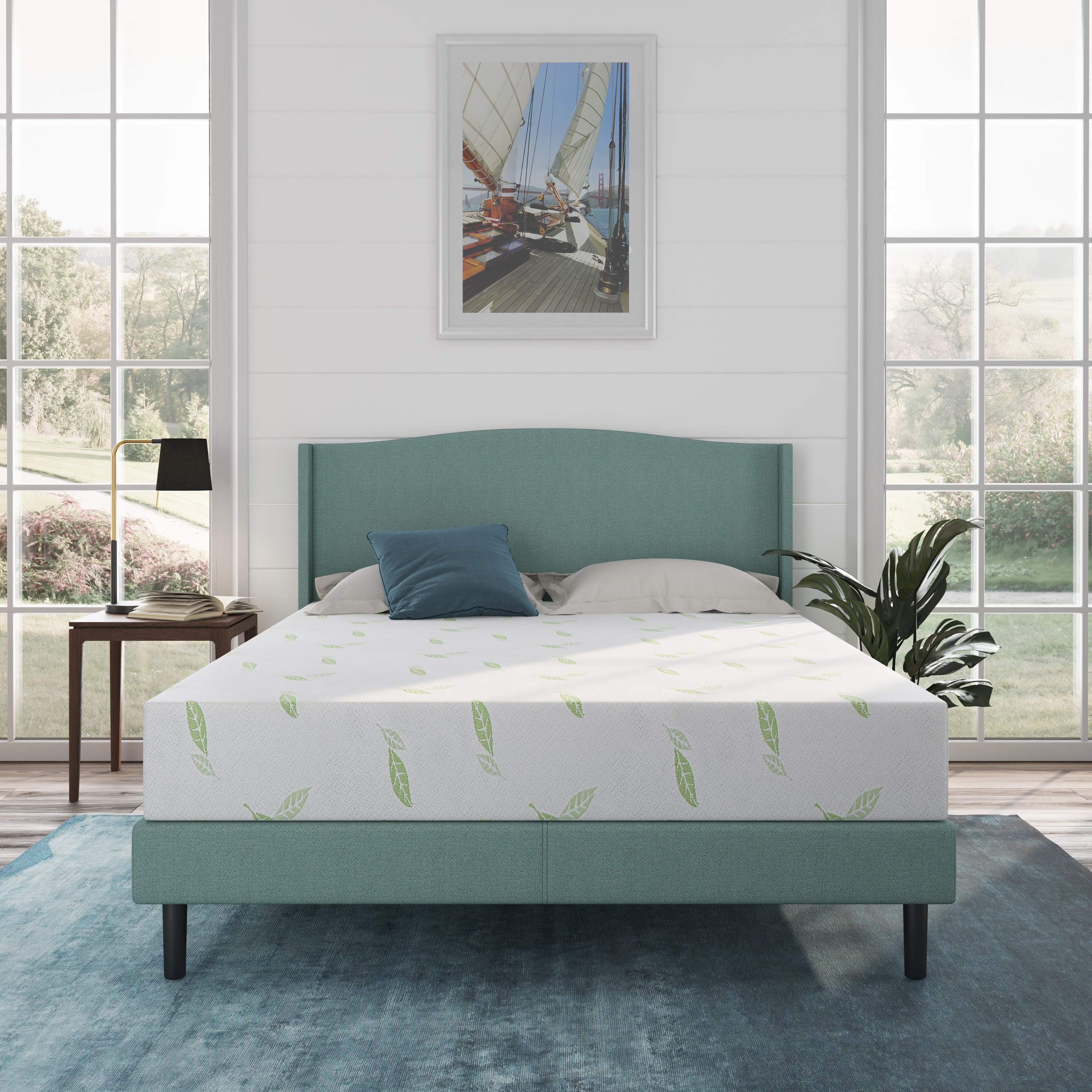 NapQueen Anula 8" Medium Firm, Green Tea Infused Memory Foam Mattress, Full Size