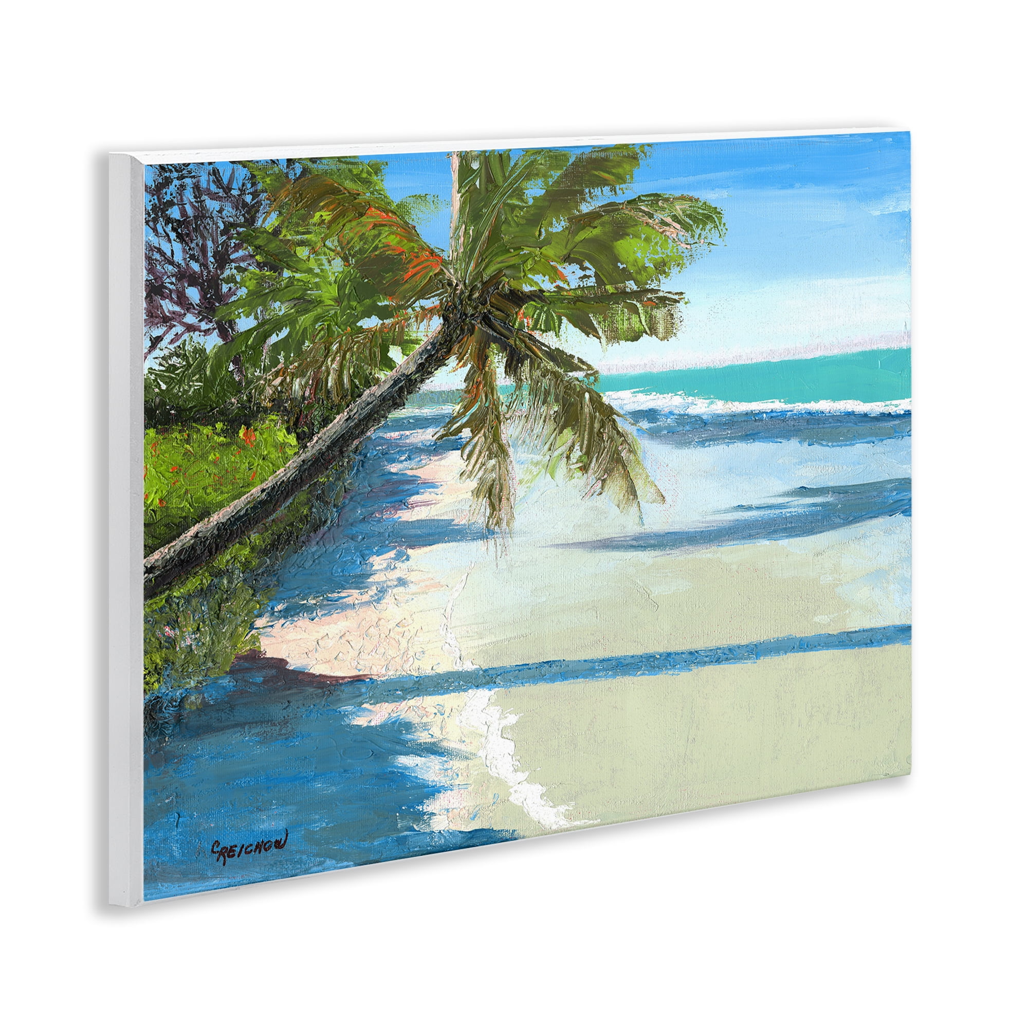 Stupell Industries Beach Shadows Landscape Landscape & Nature Painting Unframed Art Print Wall Art, 14 x 11