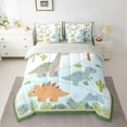 thumbnail image 2 of jejeloiu Kawaii Dinosaur 7-Piece Twin Bedding Sets,Hawaii Coconut Tree Bedding Comforter Set For Dino Boys Reversible, 2 of 8