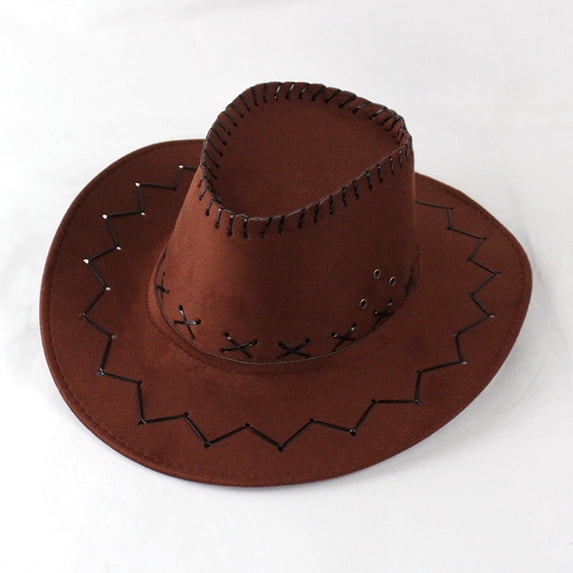 Stylish Leather Cowboy Hat For Kids Western Themed Parties Halloween Dress Up Accessory Funny Hats Adjustable Cute Caps Adjustable Baseball Hats for Boys & Girls