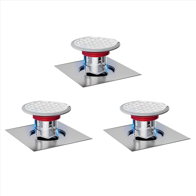 3X Prevención de Reflujo de Drenaje de Piso de Ducha: Válvula Unidireccional, Cubierta Antiolor de Alcantarillado (Calibre de Instalación: 32-75 mm/1,26-2,95 Pulgadas)