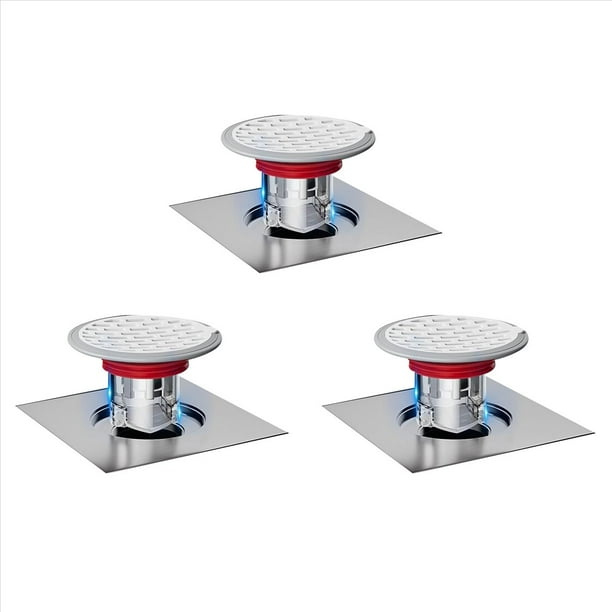3X Prevención de Reflujo de Drenaje de Piso de Ducha: Válvula Unidireccional, Cubierta Antiolor de Alcantarillado (Calibre de Instalación: 32-75 mm/1,26-2,95 Pulgadas)