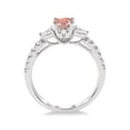 thumbnail image 3 of 1 Carat Round and Pear cut Morganite and Diamond Engagement Ring in 14k White Gold affordable morganite diamond engagement ring, 3 of 3