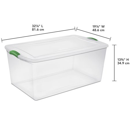 Sterilite 105 Qt. Latch Box Elf Green Case of 4