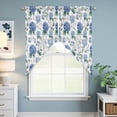 thumbnail image 6 of Blue Spring Floral Kitchen Window Curtains, Swag Curtains Valance for Bedroom Living Room Bathroom, Watercolor Botanical Elegant Rod Pocket Window Treatment Curtain Block Drapes 2 Panels 36"x63", 6 of 9