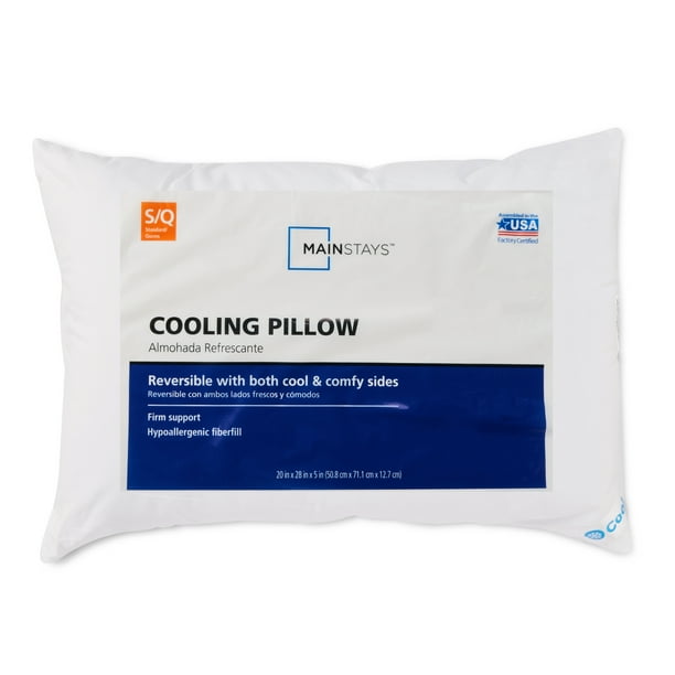 Mainstays Cooling Bed Pillow, Jumbo 20"x28", White