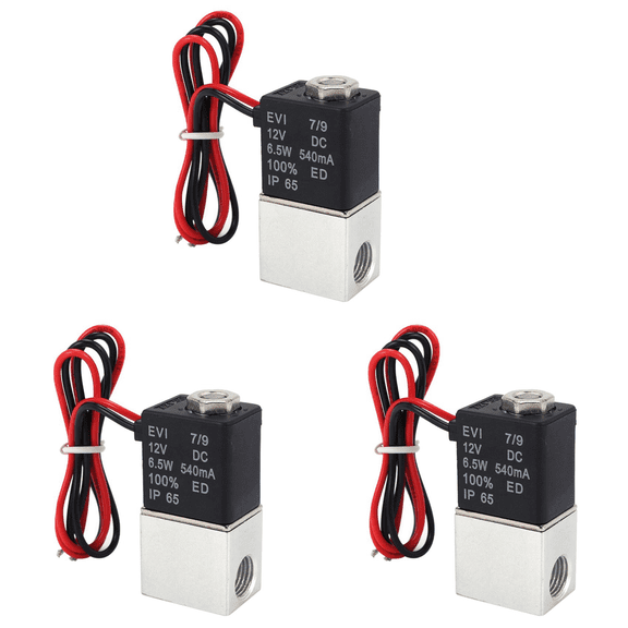 DC12V Solenoid Valve 1/4 Inch 2 Way Normally Closed Pneumatic Valves