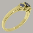 thumbnail image 4 of LBG British Made 14k Yellow Gold Natural Tanzanite Womens Anniversary Ring - 33 size options - Size 10, 4 of 6