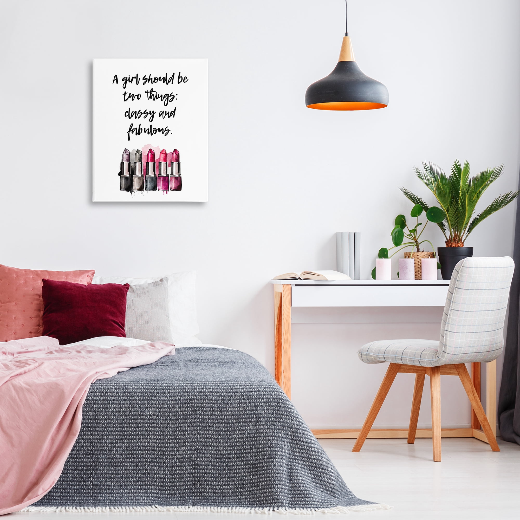Stupell Industries Classy Fabulous Lipsticks Fashion Painting Wrapped Canvas Art Print Wall Art, 24 x 30