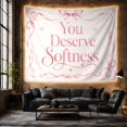 thumbnail image 6 of You Deserve Softness with Ribbons and Pearls, Calming Illustration for Aesthetic Decor Fans, Self Care Wall Decor, Housewarming Gift, Tapestry Wall Hanging for Bedroom and Dorm, 6 of 7