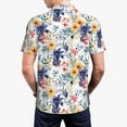 thumbnail image 4 of Balery Lilies Flowers Printed Men’s Short Sleeve Polo Shirt, Midweight Men's Shirt,Golf Polo shirts -, 4 of 9