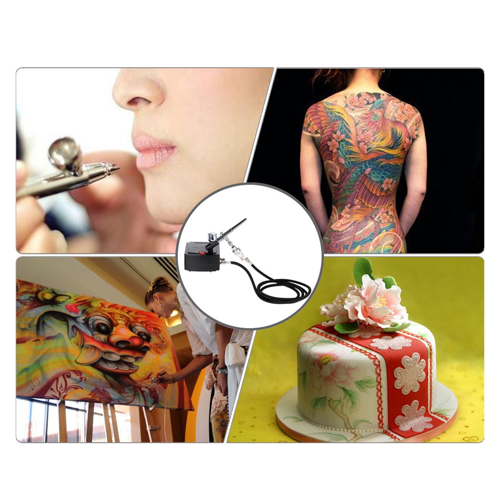 Dual Action Airbrush With Compressor Spray Gun For Tornado Sandblasting Gun Air Brush Car Tattoo Nail Paint Spray Gun ,Easy to Use