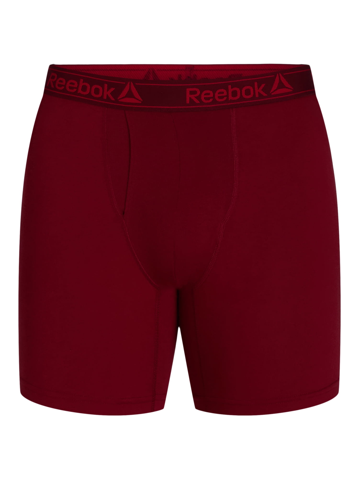 Reebok Men's Underwear Performance Cotton Stretch Regular Leg Boxer Briefs, 6-Pack