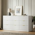 thumbnail image 3 of Furniway Fluted Large 9-Drawer White Dresser, 63"W, 3 of 7