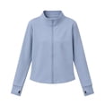 thumbnail image 6 of Mitankcoo Girls Mock Neck Zip Up Jacket Slim Long Sleeve Athletic Coat with Thumb Holes Lightweight Casual Outerwear 3-15Y, 6 of 7