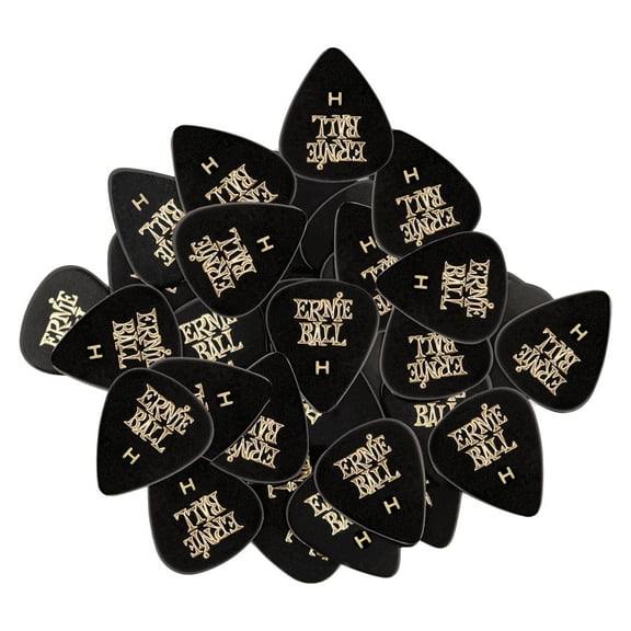 Ernie Ball Guitar Picks, Heavy, Black, 144-pack P09124