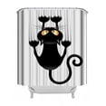 thumbnail image 1 of Gato travieso rascando la pared con sus patas Gráfico de gatito gracioso felino gruñón, juego de decoración de baño de tela con ganchos, 1 of 5