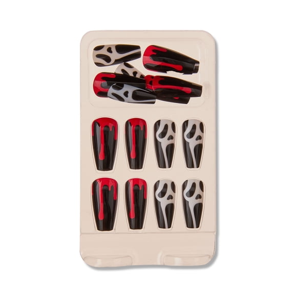 Ghost Face Bloody Nails, Halloween Press-On Nails for Adults, 24pk, by Fun World