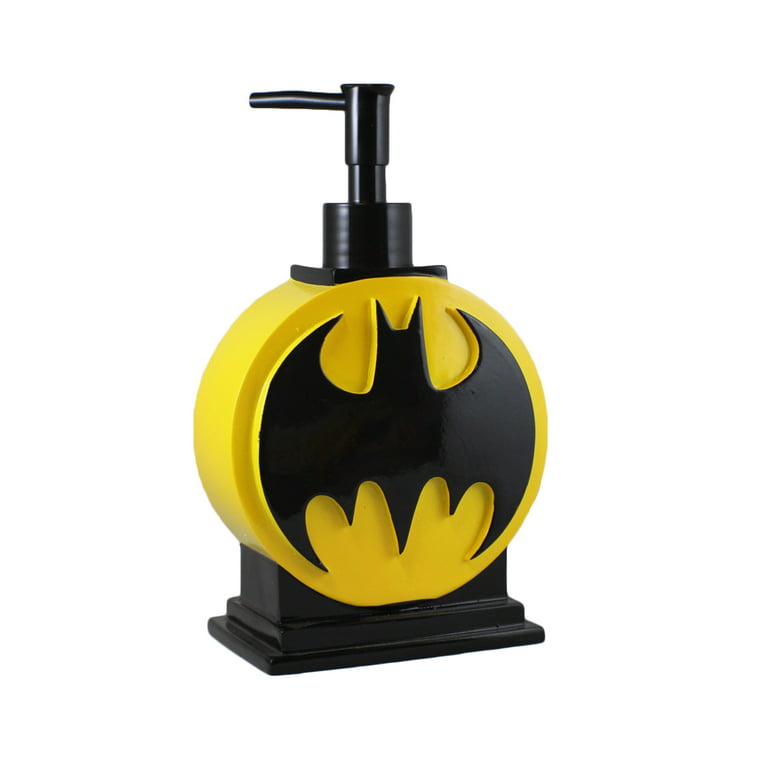 Batman Kids Soap/Lotion Pump Bathroom Accessory, Black and Yellow