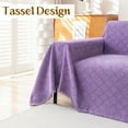 thumbnail image 3 of Jessy Home Sofa Cover Slipcover Couch Cover Protector Durable Multi-Function Furniture Cover for Pets Dogs Cats Home Decor Sofa Covers for Living Room 71"x 134"Purple, 3 of 7