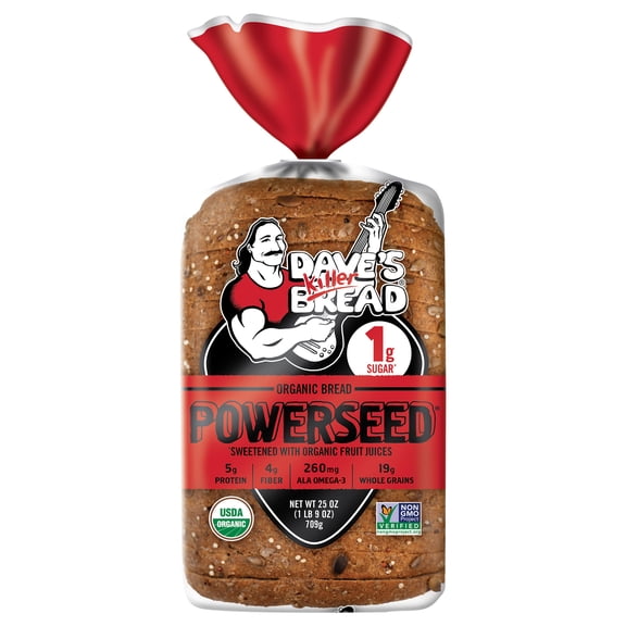 Dave's Killer Bread Powerseed, Seeded Organic Bread, 1g Sugar per Slice, 25 oz Loaf