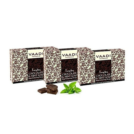 Vaadi Herbals Value Tempting Chocolate and Mint Soap, Deep Moisturising Therapy, 3 x (Best Herbal Soap In India)