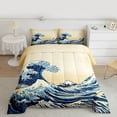 thumbnail image 2 of Castle Fairy Japanese Style Queen Comforter Set for Kids,Ocean Waves Bedding Comforter Set, 2 of 8