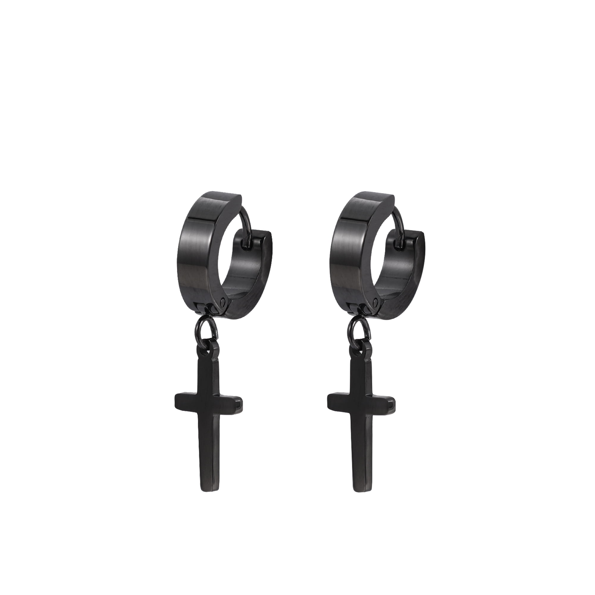 Iron Saints Men Black Stainless Steel Earring Set, Men Jewelry, Gift for Men, Hypoallergenic