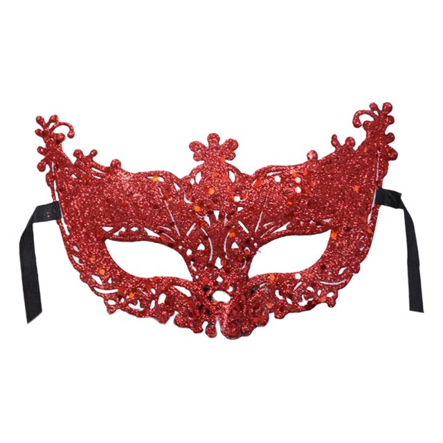 Accesorio Disfraces Glitter Masquerade para Carnaval Eye Noche de baile Rojo