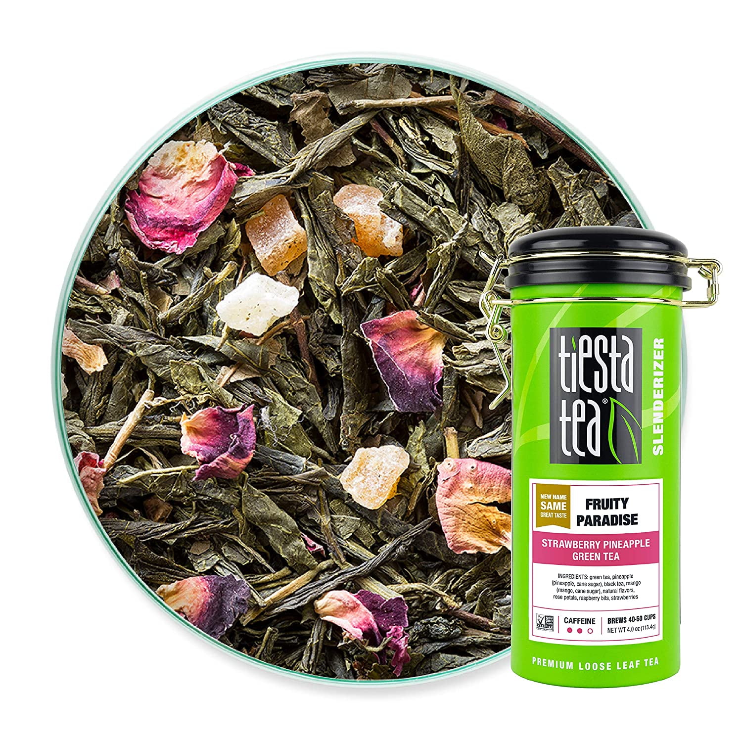Tiesta Tea Fruity Paradise, Strawberry Pineapple Loose Leaf Green Tea, 4 oz