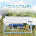 thumbnail image 4 of Large Outdoor Dog Kennel with Waterproof PE Cover, 14.8' x 14.8' x 7.1' Galvanized Steel Dog Run for Small to Large Pets, Weather-Resistant Backyard Pet Enclosure, Silver, 4 of 7
