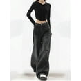 thumbnail image 6 of Women Wide Leg Baggy Jeans High Waist Y2K Cargo Pants Casual Loose Boyfriends Trousers Vintage Streetwear Black S, 6 of 8