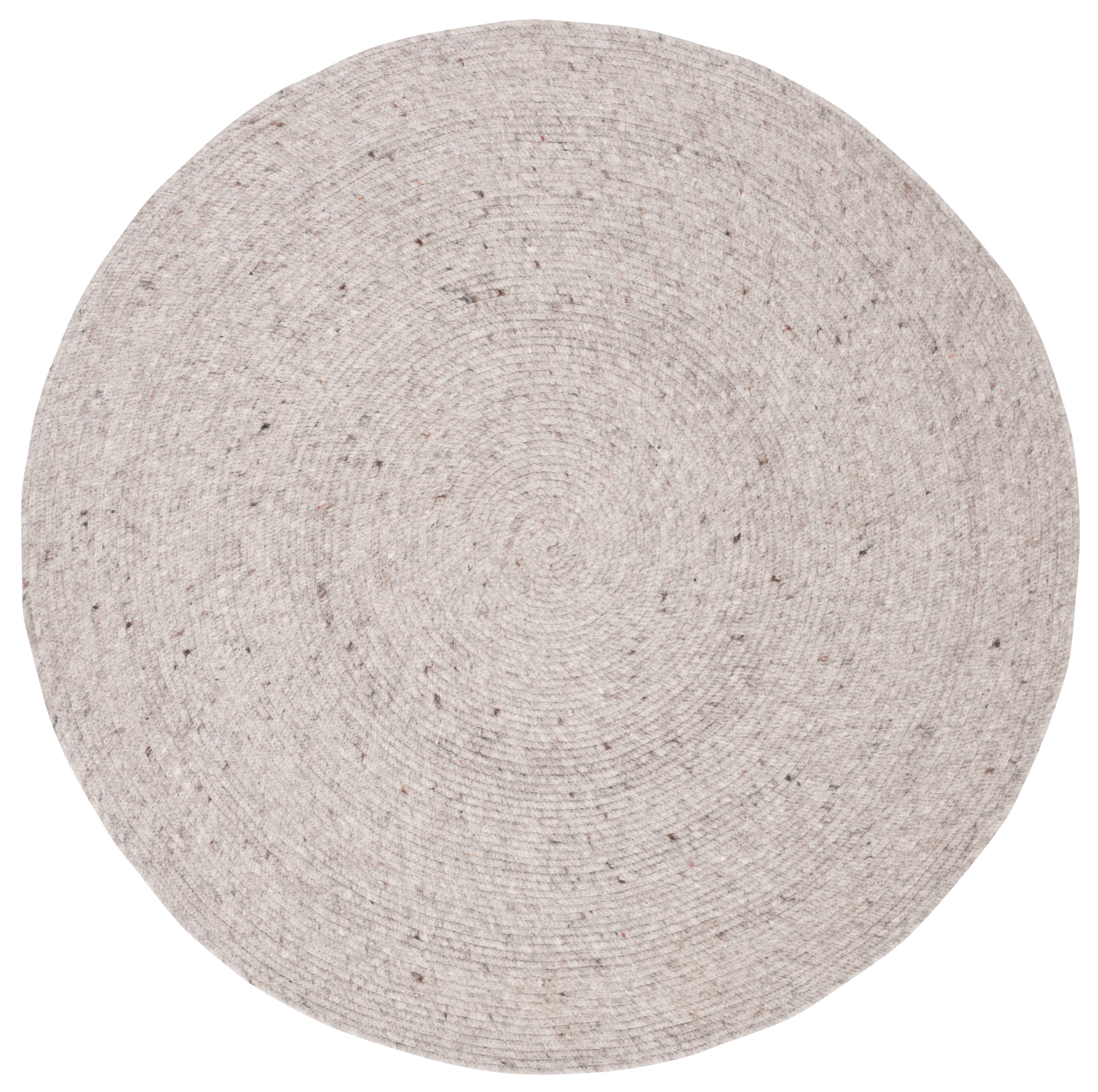 SAFAVIEH Braided Ronan Solid Reversible Area Rug, Light Gray, 5' x 5' Round