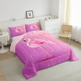 thumbnail image 4 of Manfei Teens Flamingo Animal Queen Comforter Set, Bling Sequin Print Bedding Sets, Princess Cartoon Theme Reversible Bedding Comforter Set, Luxury Bedroom Decor, 3 Pieces, 4 of 9