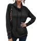 thumbnail image 3 of Worallymy - Sudadera de punto con cuello alto y manga larga a rayas para mujer con cordón Worallymy JD735906133, 3 of 6