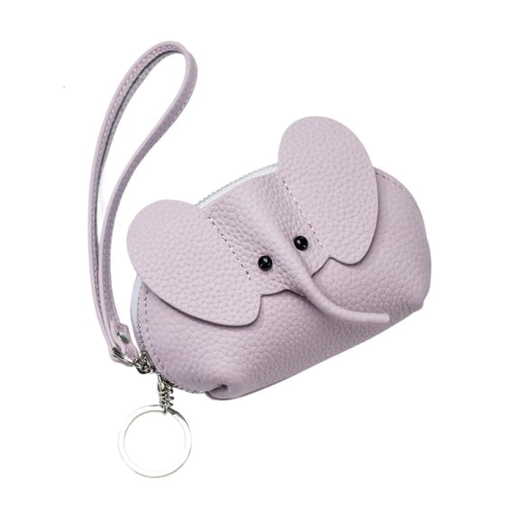 Ciwanning Handmade Leather Card Case Elephant Detailing Coin Pocket Purse