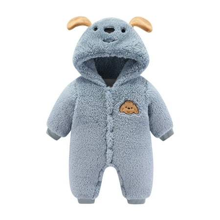 

LIhncine Girls Jumpsuits Rompers Baby Unisex Print Spring Winter Cartoon Long Sleeve Hooded Romper Jumpsuit Clothes Toddler Girl Jumpsuit(Blue 12-18 Months)